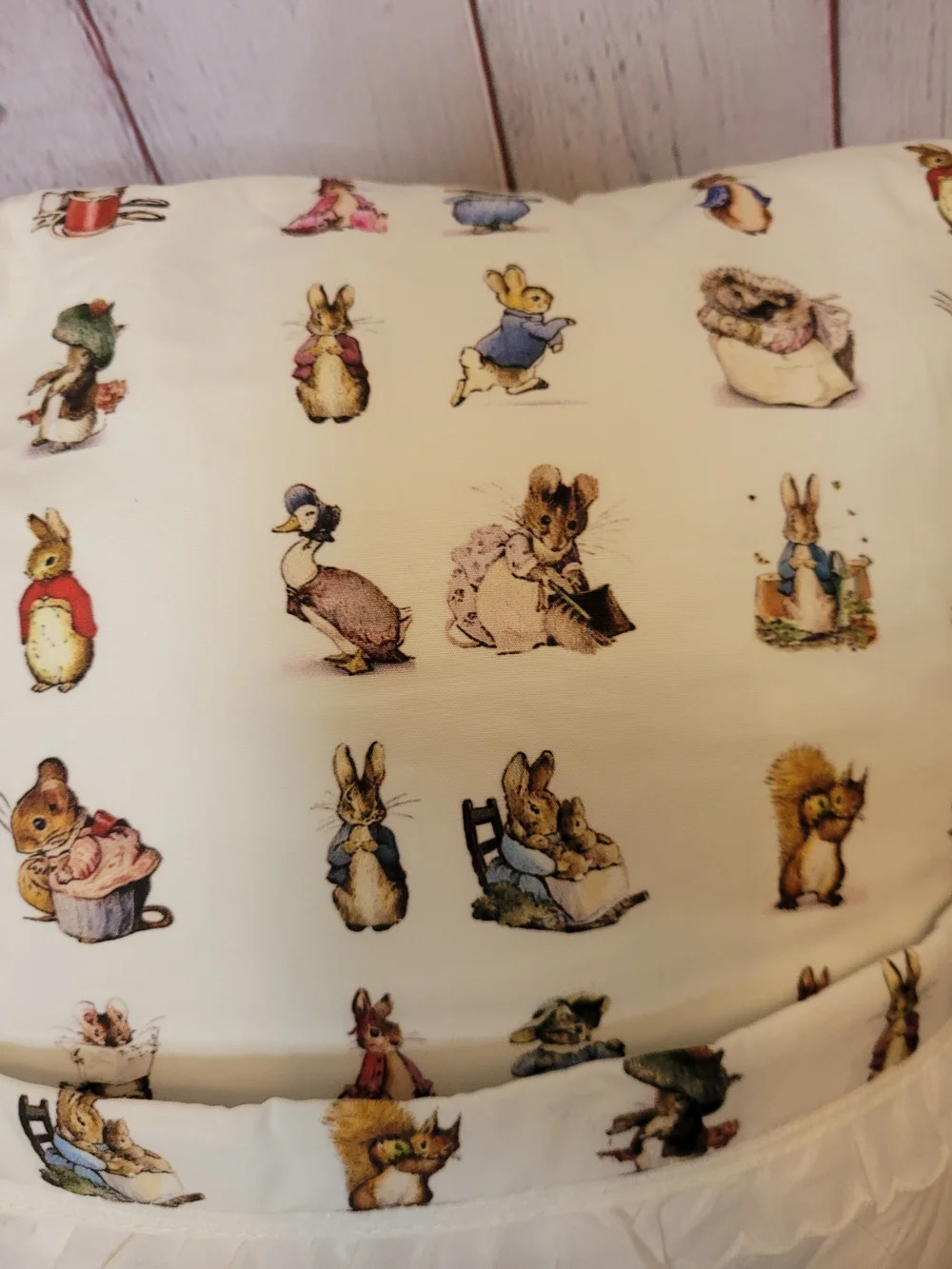 Whimsical Beatrix Potter Embroidered Reading Pillow 15